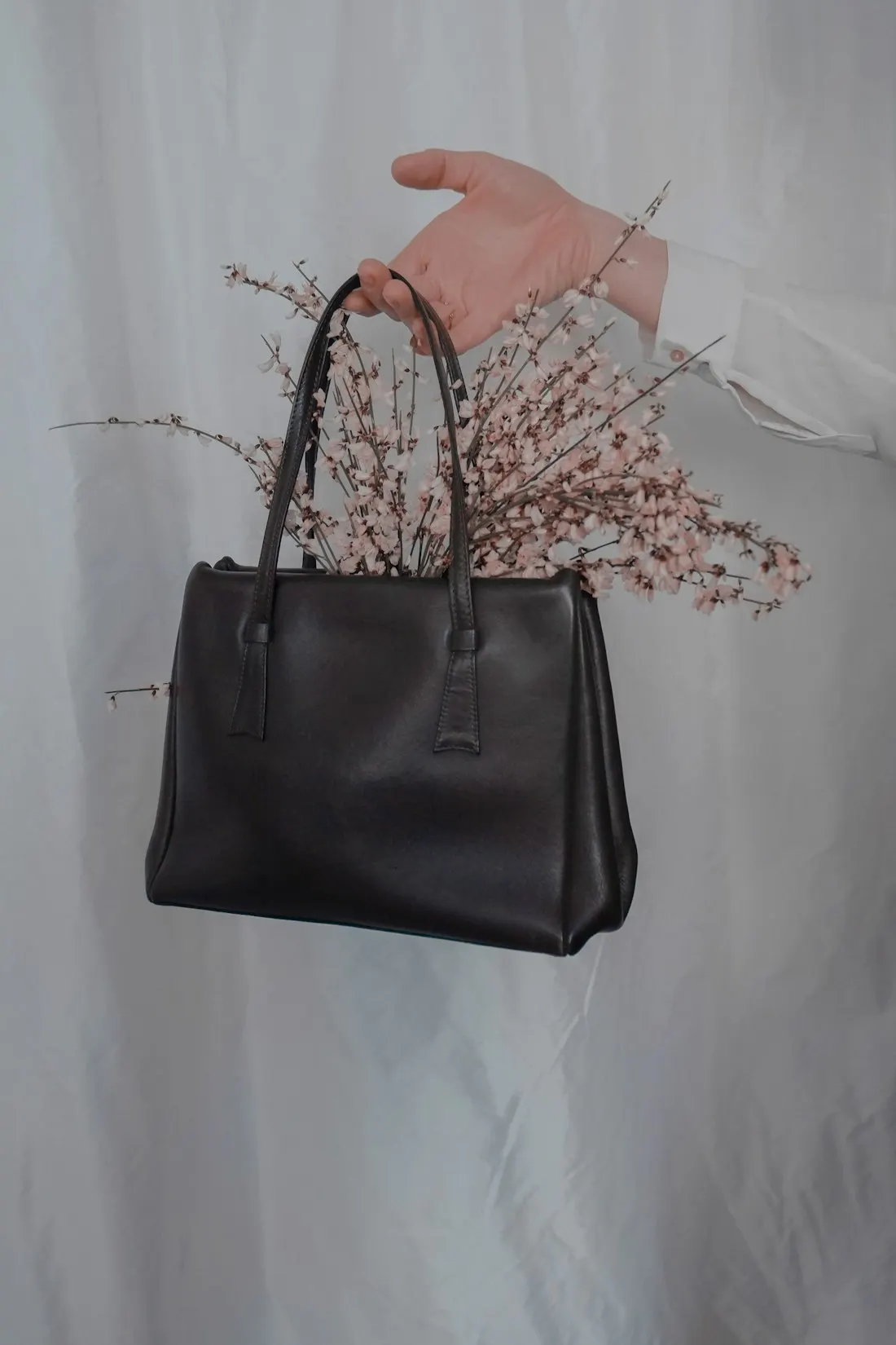 Bolso tote de piel negro