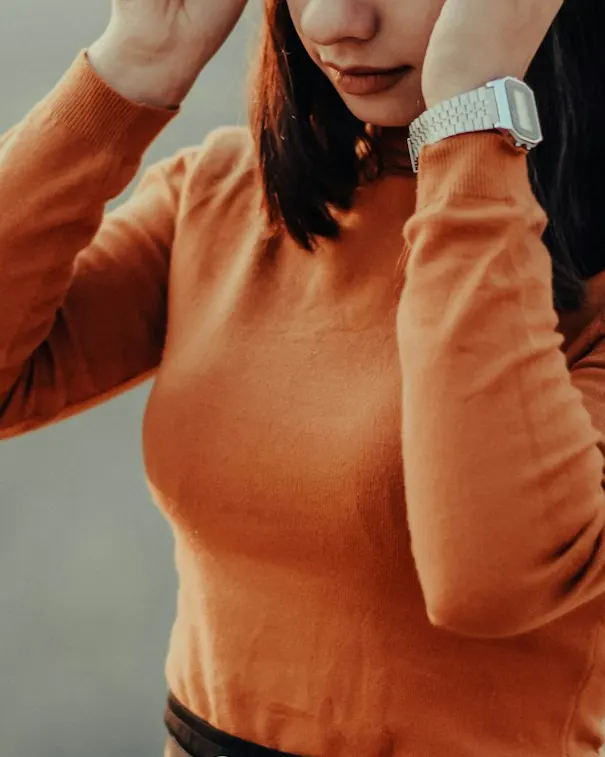 Jersey de cuello alto naranja