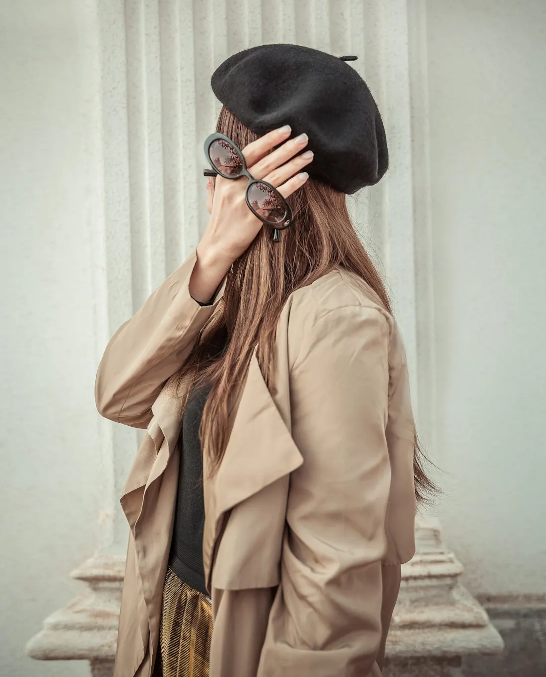 Conjunto Gabardina y boina